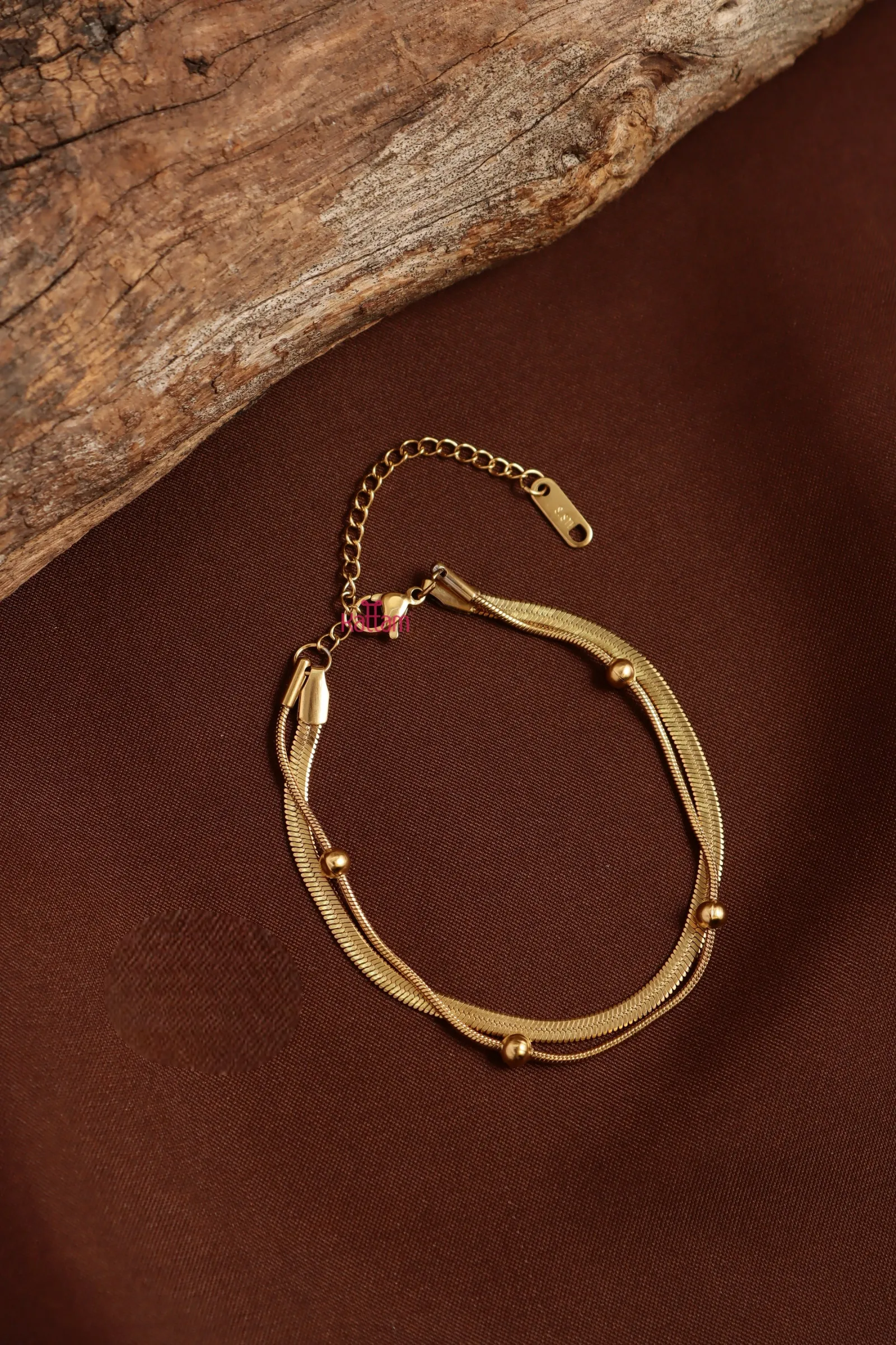 Anti Tarnish Double Layer Ball Bracelet